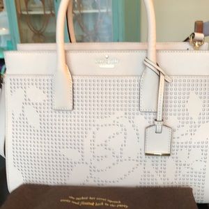Kate Spade Candace Cameron perforated satchel in the color dolce!